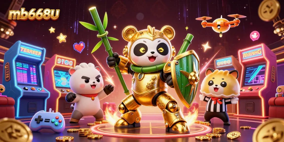 Experience thrilling action at mb668u with the golden panda in a dynamic 3D casino battle.