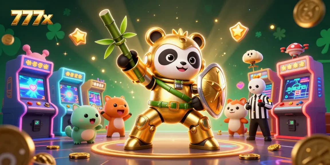 Watch the mech-suit panda pilot game frenzies with 777x as a colorful online casino experience.