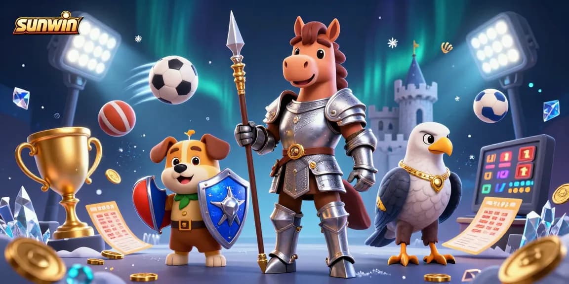 Engage with sunwin's vibrant casino adventures featuring knightly characters and sports elements.