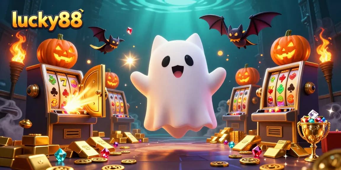 Play lucky88 in a vibrant, animated illustration showcasing the excitement of casino gaming.