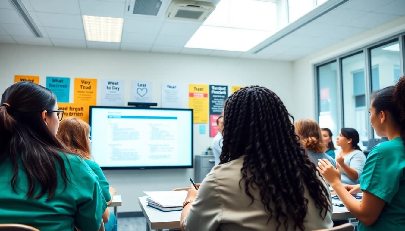 Participants engaged in an in person Nclex review in Houston, highlighting a focused learning environment.