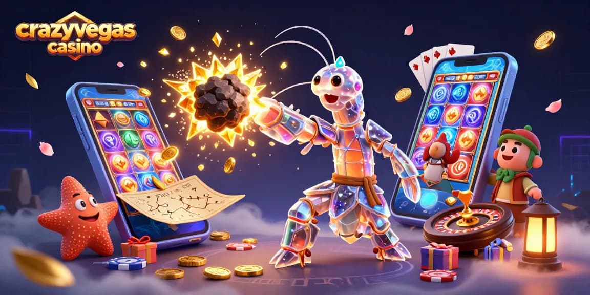 Experience the thrill at crazyvegas casino, featuring vibrant slots, golden coins, and stunning 3D characters.