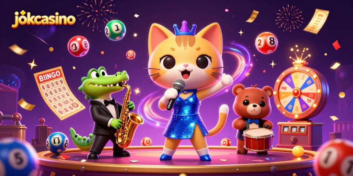 Experience jokacasino's vibrant atmosphere with lively characters and dynamic gaming elements in action.