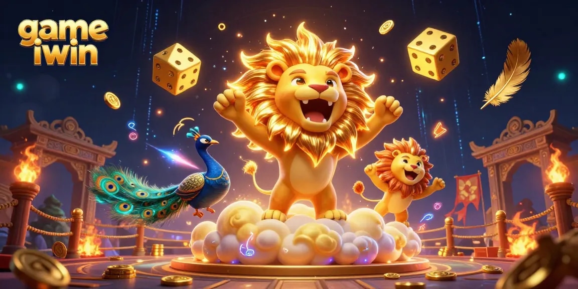 Experience the thrilling game iwin with vibrant visuals of a roaring lion and dynamic elements.