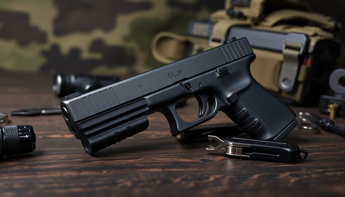 View glock 17 slide for sale showcasing craftsmanship and durability in a tactical setting.