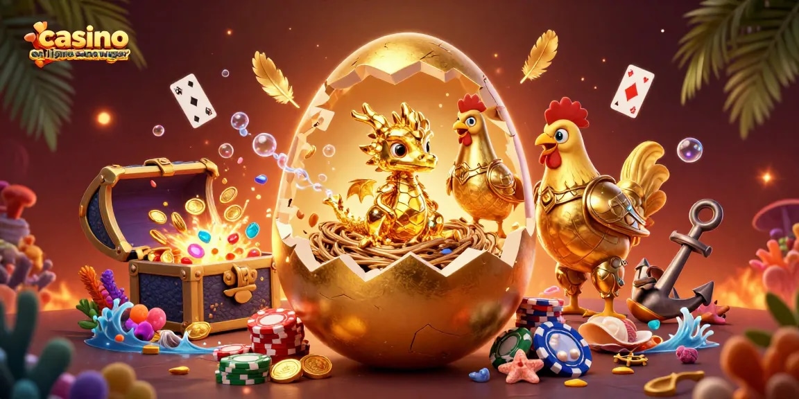 Gagnez avec des casinos en ligne sans wager en découvrant un dragon d'or au milieu des jetons de poker.