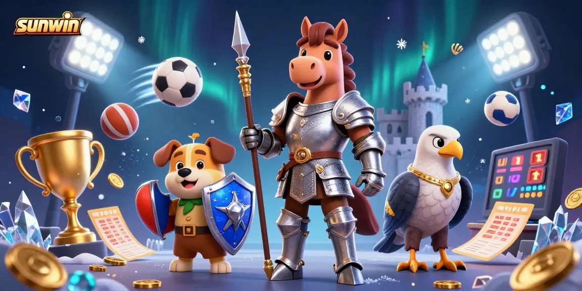 Engage with sunwin's vibrant casino adventures featuring knightly characters and sports elements.