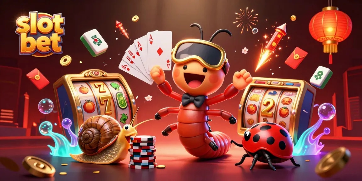 Permainan slot bet dengan karakter dealer unik dan chip besar, mempersembahkan keseruan taruhan.