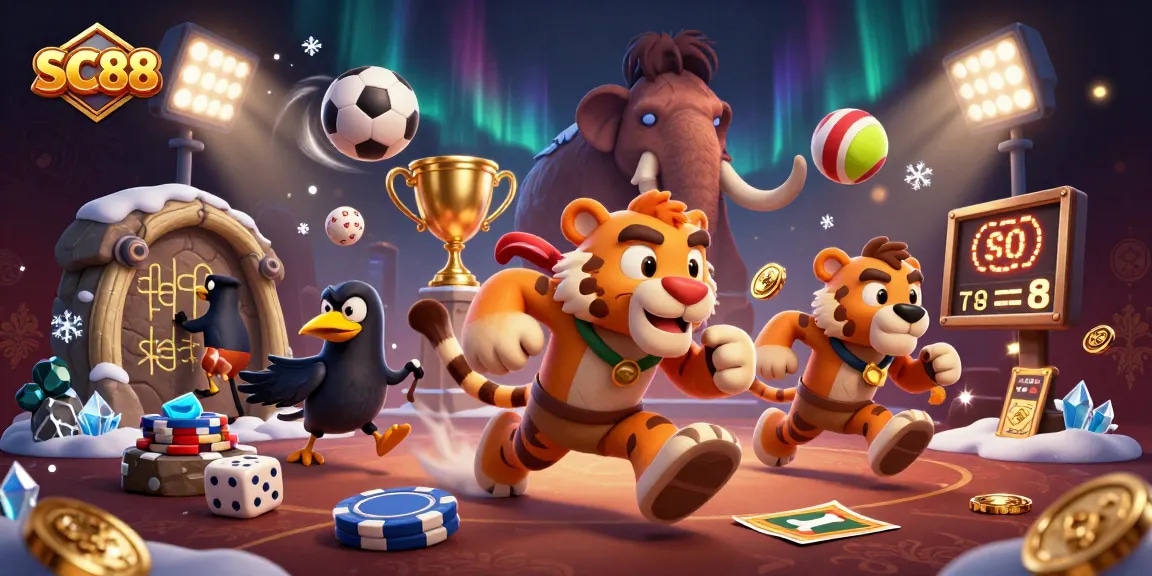 Experience thrilling entertainment at SC88 with unique gaming adventures in a vibrant 3D casino scene.