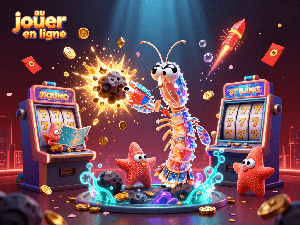 Jouer au casino en ligne avec des machines à sous et un samouraï galactique en action.