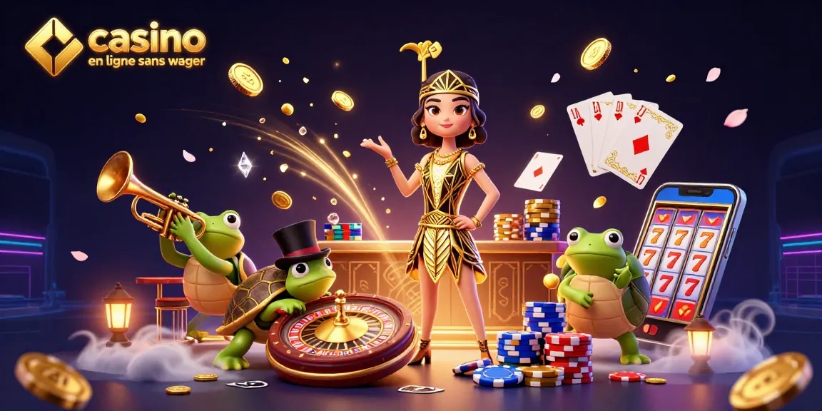 Visualisez le plaisir des jeux avec "casino en ligne sans wager" et des personnages animés dans un bar speakeasy.