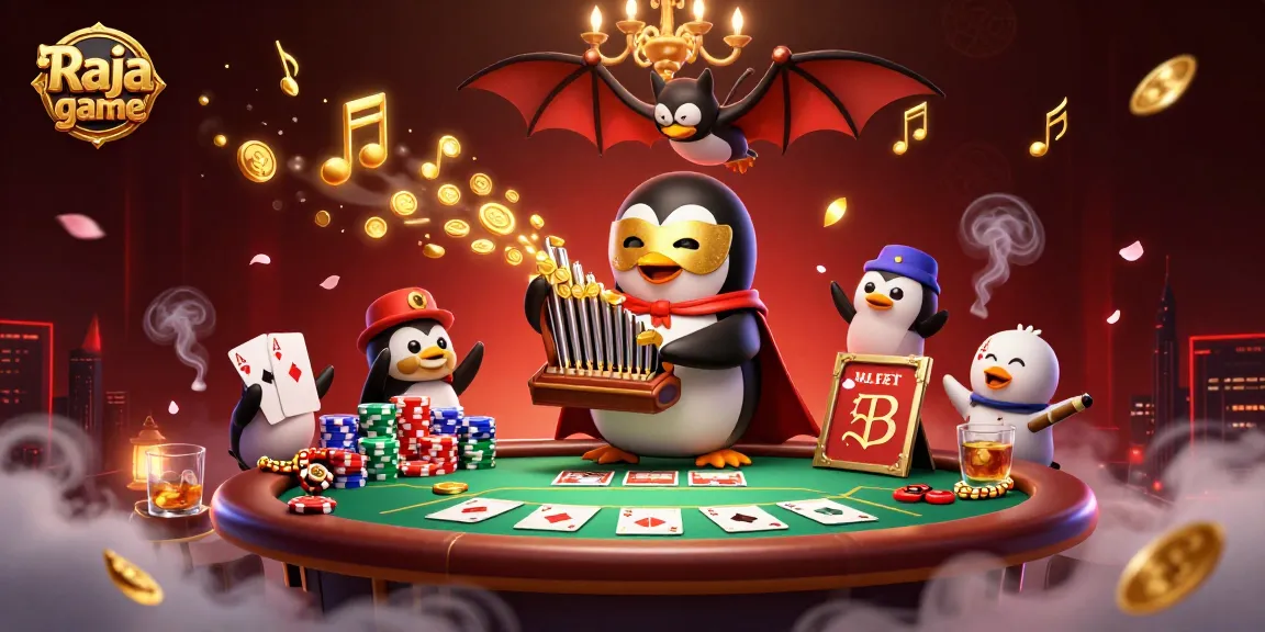 Engage with the thrilling Raja game experience, featuring a dynamic casino scene.