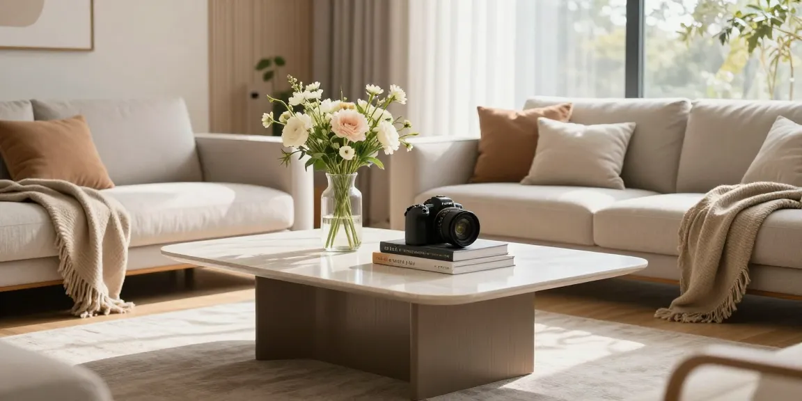 Home The Spruce showcases a stylish modern living room with a charming sofa table and cozy decor elements.