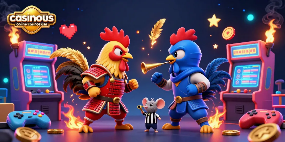 Engage with casinous online casinos usa in a thrilling showdown between samurai and ninja-themed roosters.