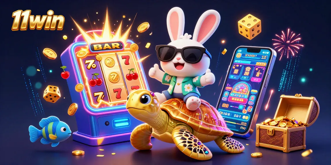 Experience thrilling wins at 11win with a vibrant casino adventure illustration.