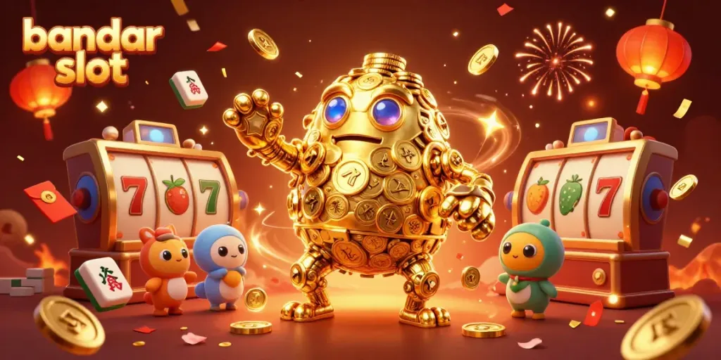 Experience thrilling gameplay with bandar slot featuring a dynamic golden golem and vibrant casino elements.