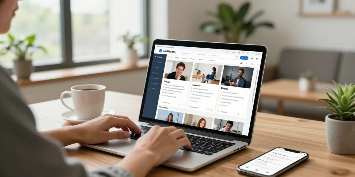 Bedpersonal offers users a seamless ad browsing experience in a cozy home office.