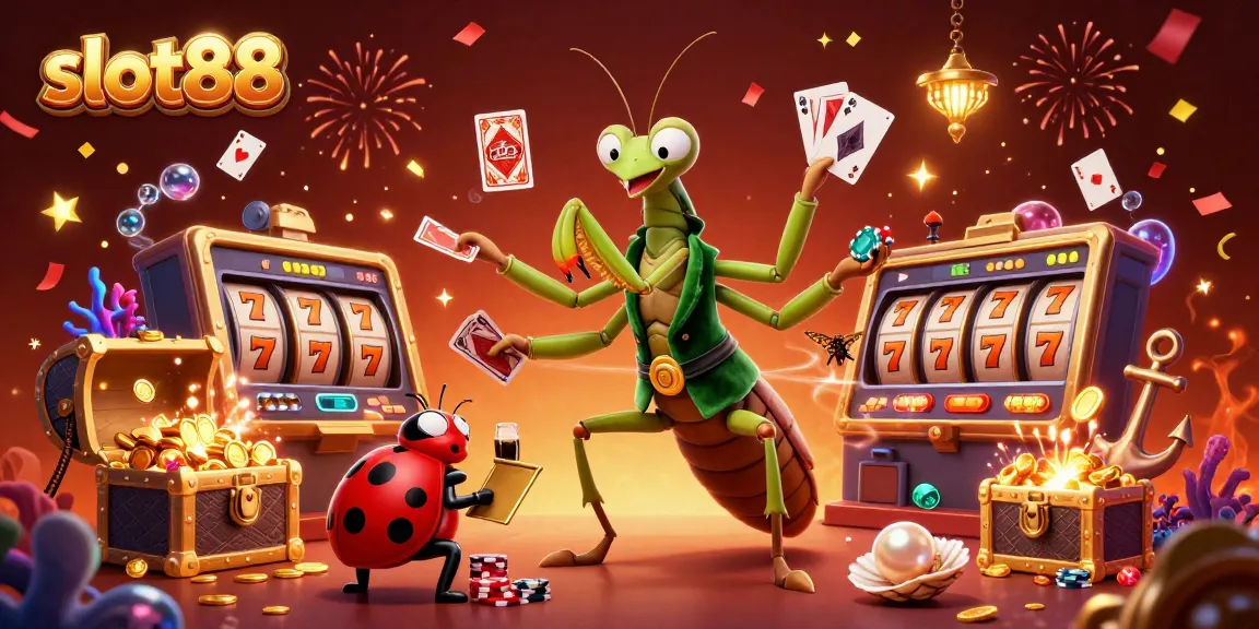 Experience slot88's thrilling gaming atmosphere with lively characters and dynamic casino elements.