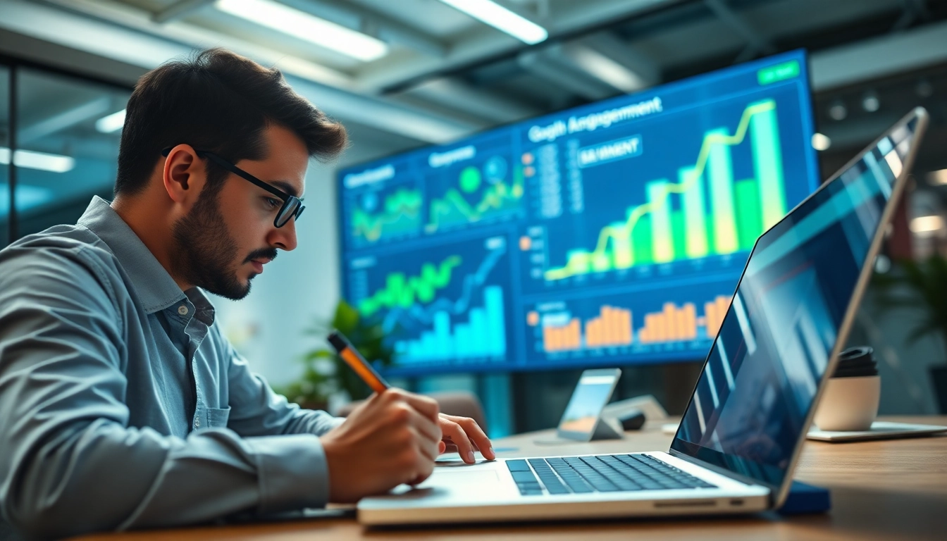 Analyze Google Ads Edmonton data in a professional marketing workspace, highlighting growth metrics.