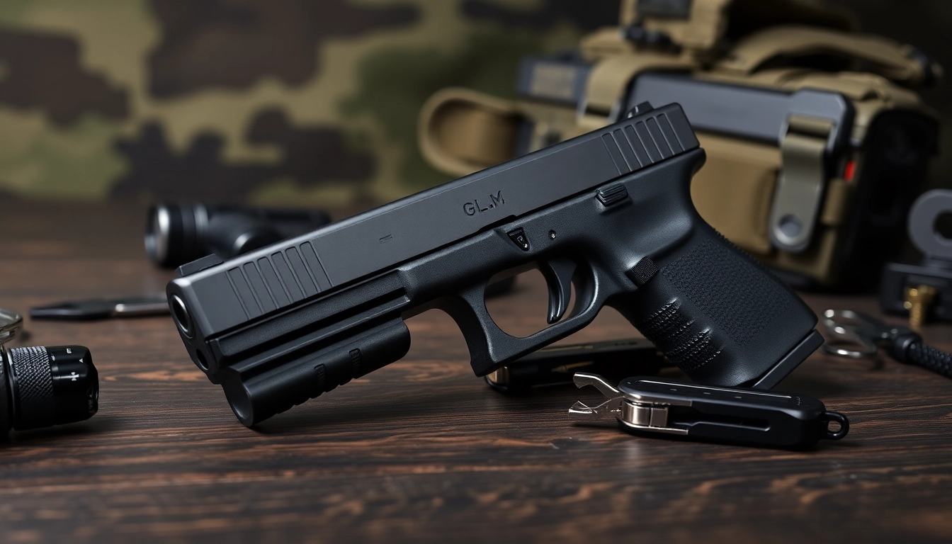 View glock 17 slide for sale showcasing craftsmanship and durability in a tactical setting.