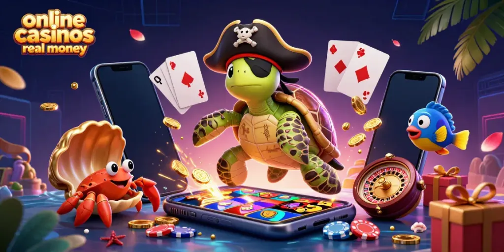 Play exciting games at online casinos real money with vibrant characters and thrilling casino elements.