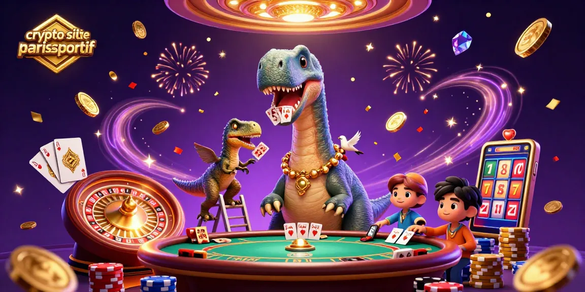 Pariez sur le crypto site de paris sportif avec une scène animée, un brontosaurus et un raptor à l’action.