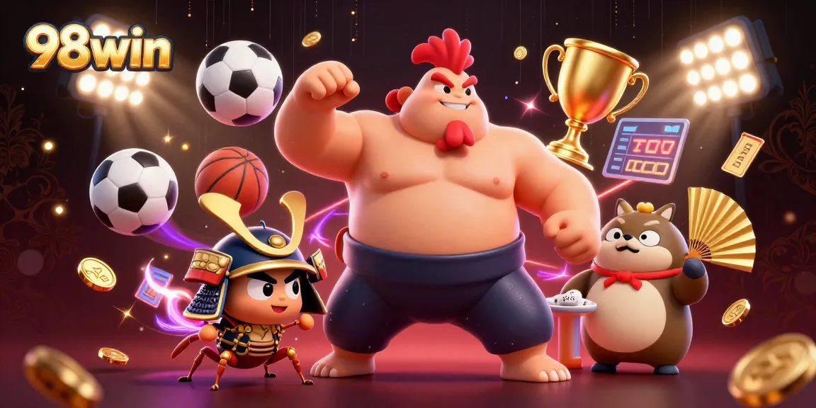 Experience thrilling action at 98win with dynamic sports elements and engaging characters elevating the online gambling atmosphere.