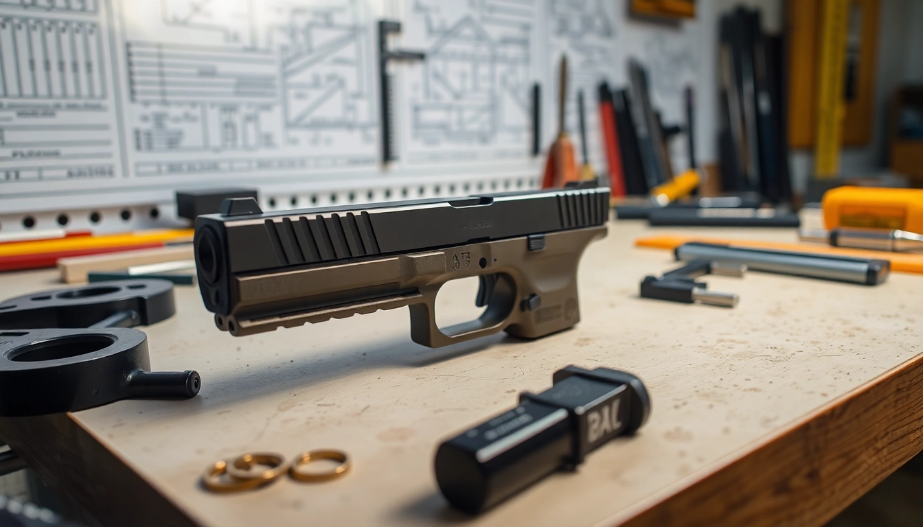 Glock 17 slide for sale displayed hands-on, showcasing its precision design and quality features.