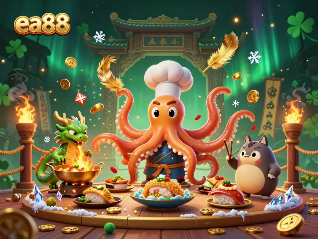 Engaging 3D illustration representing ea88 online gaming with vibrant characters in a bustling casino atmosphere.