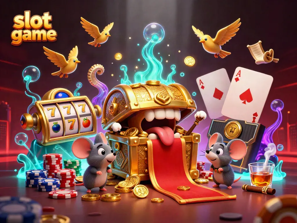 Spin the slot game with vibrant characters and exciting elements in a dynamic casino environment.