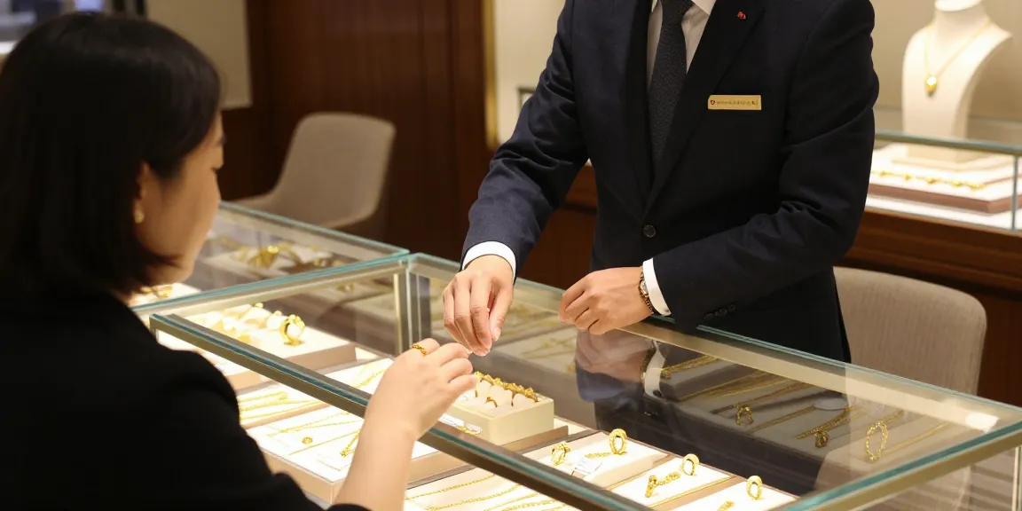 mantra 88 showcased in a luxurious jewelry store with elegant gold pieces