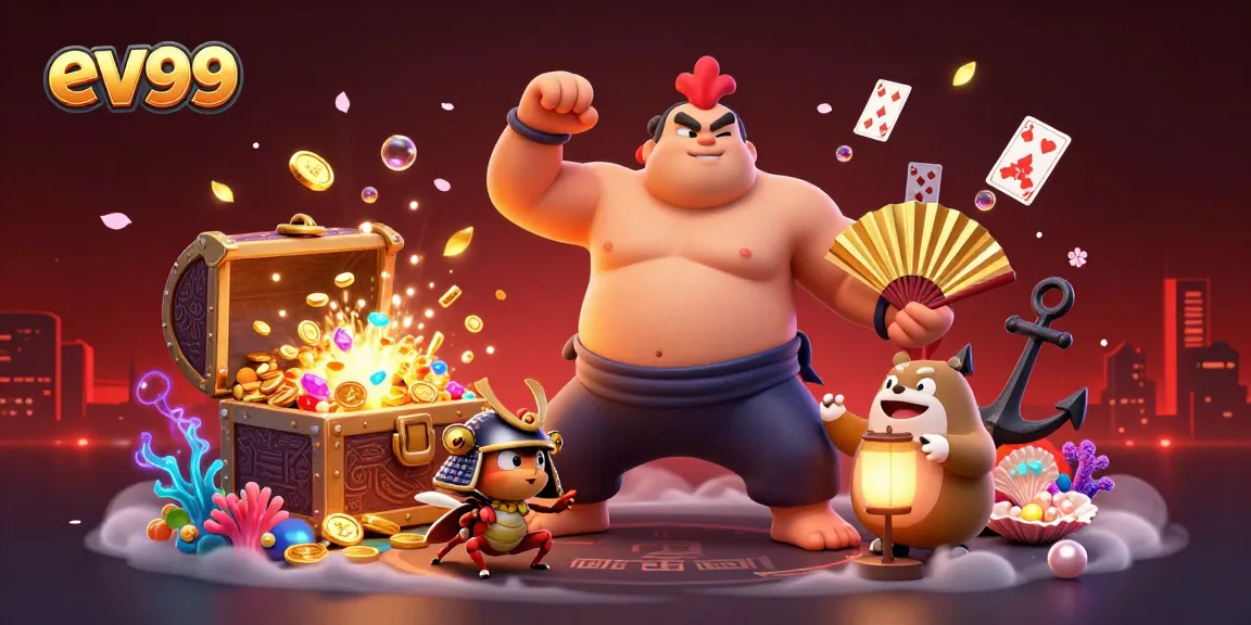 Experience thrilling gameplay with ev99's vibrant 3D casino scene featuring exciting characters.