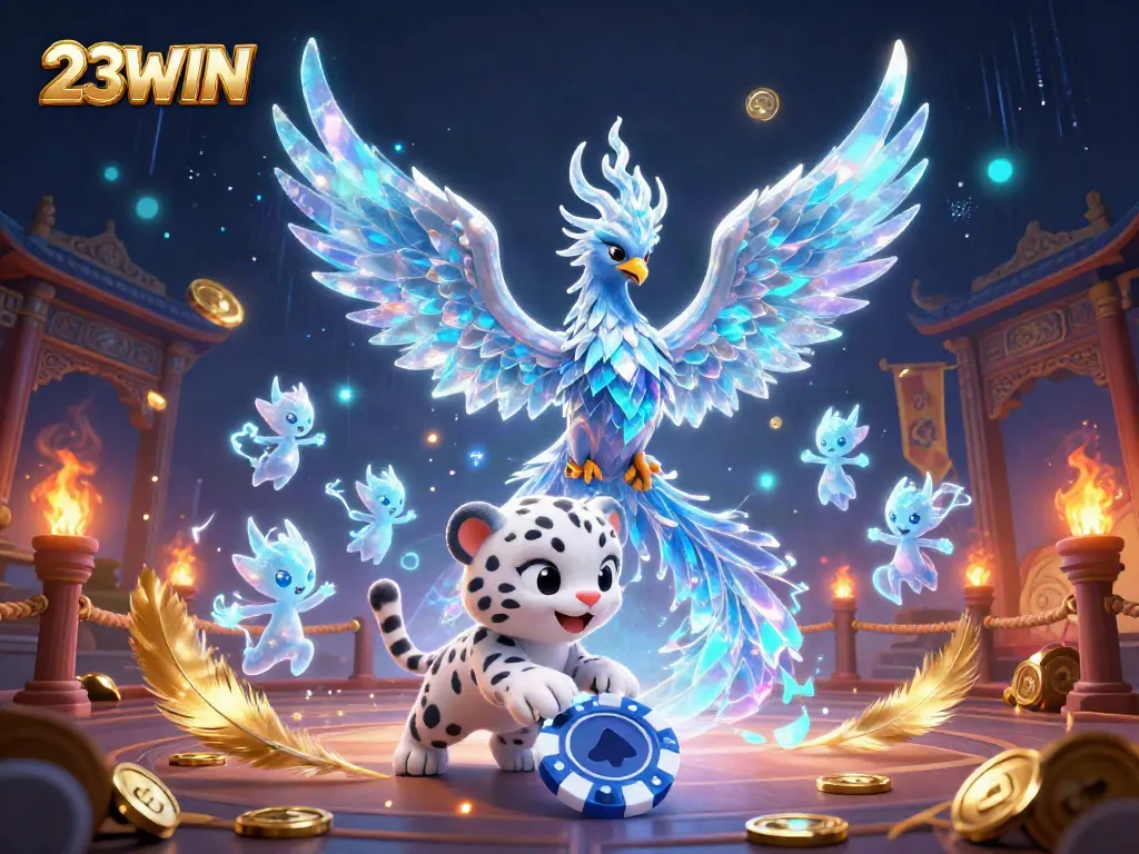 Engage in thrilling gambling experiences with 23WIN, showcasing ice-themed casino elements.