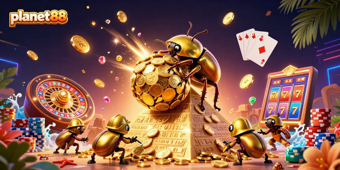 Engage with planet88's dynamic slot experience featuring golden coins and lucky 7s.