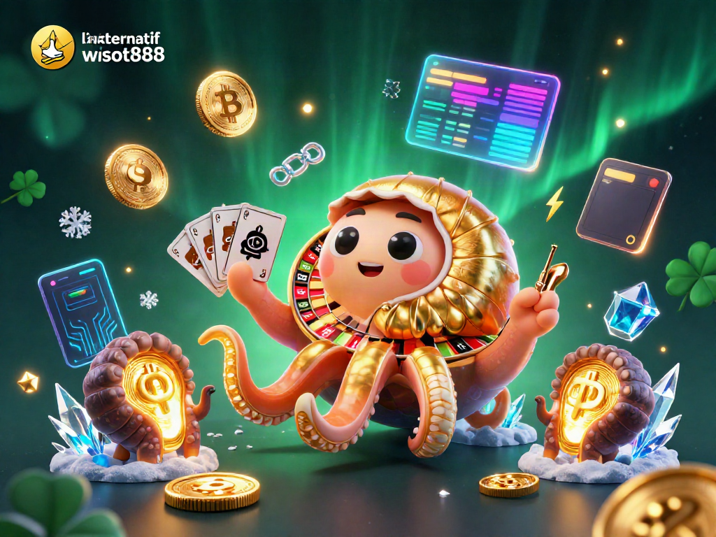 Menggali link alternatif wslot888 dengan ilustrasi 3D nautilus raksasa dan simbol kasino yang menarik.